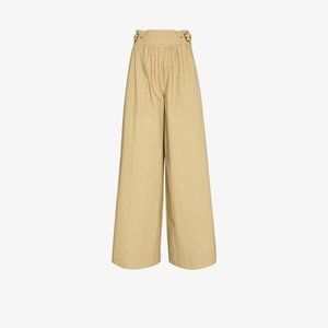 Ulla Johnson Khaki Wide Leg Trousers